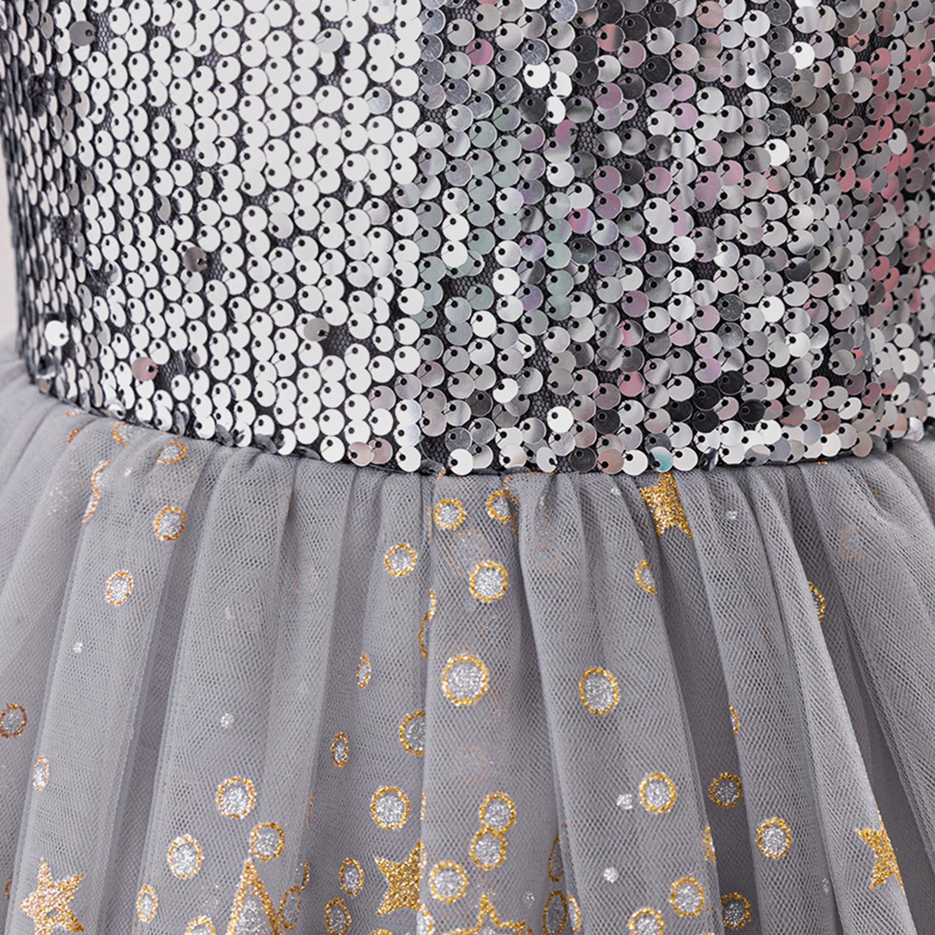 Princess Puffy Sequin Ball Gown for Girls – Formal & Celebration Dress