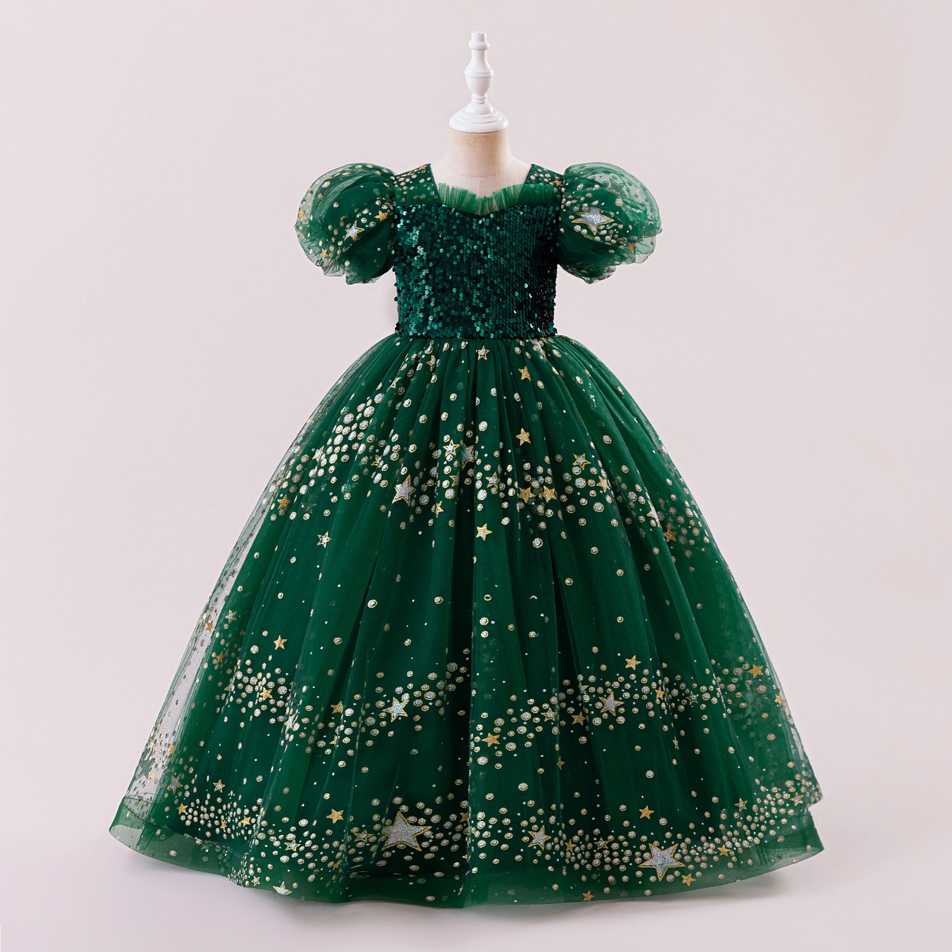 Frocklet Princess Puffy Sequin Ball Gown for Girls – Formal & Celebration Dress 9