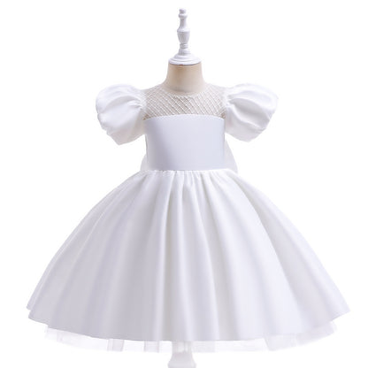 Frocklet Princess Puffy Sleeve Tea-Length Ball Gown Dress for Girls | Special Occasion Dress 1