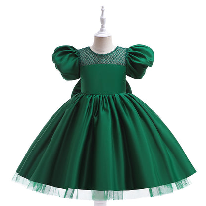 Frocklet Princess Puffy Sleeve Tea-Length Ball Gown Dress for Girls | Special Occasion Dress 9