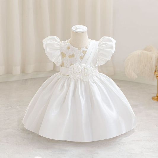 Frocklet Princess Ball Gown Puffy Sleeve Dress for Toddlers – Flower Girl & Party Wear 13