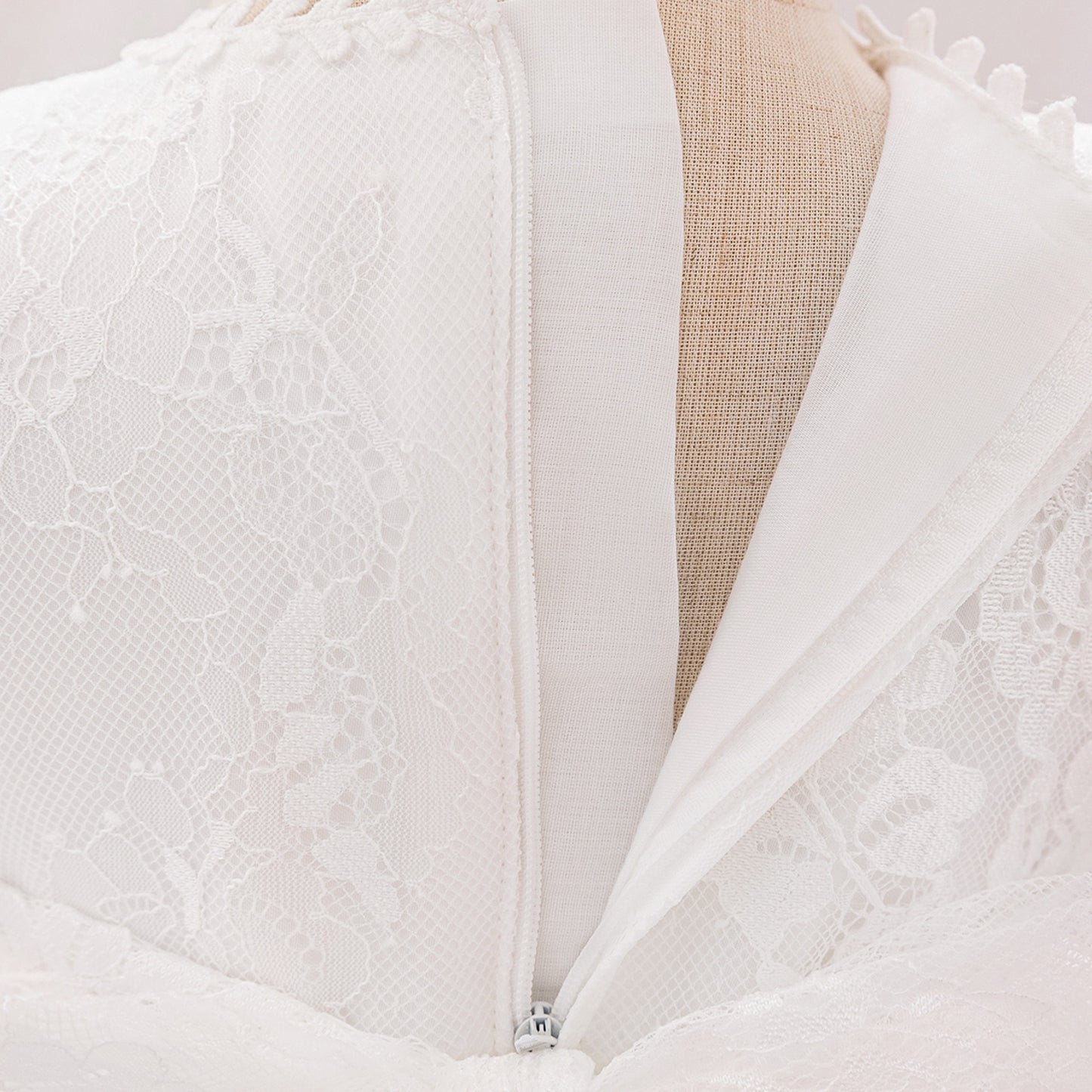 Princess Puffy Sleeve Lace Ball Gown Dress for Baby Girls - White Christening & Party Wear