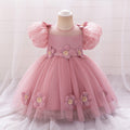 Princess Puffy Tulle Ball Gown with Applique and Bowknot for Girls