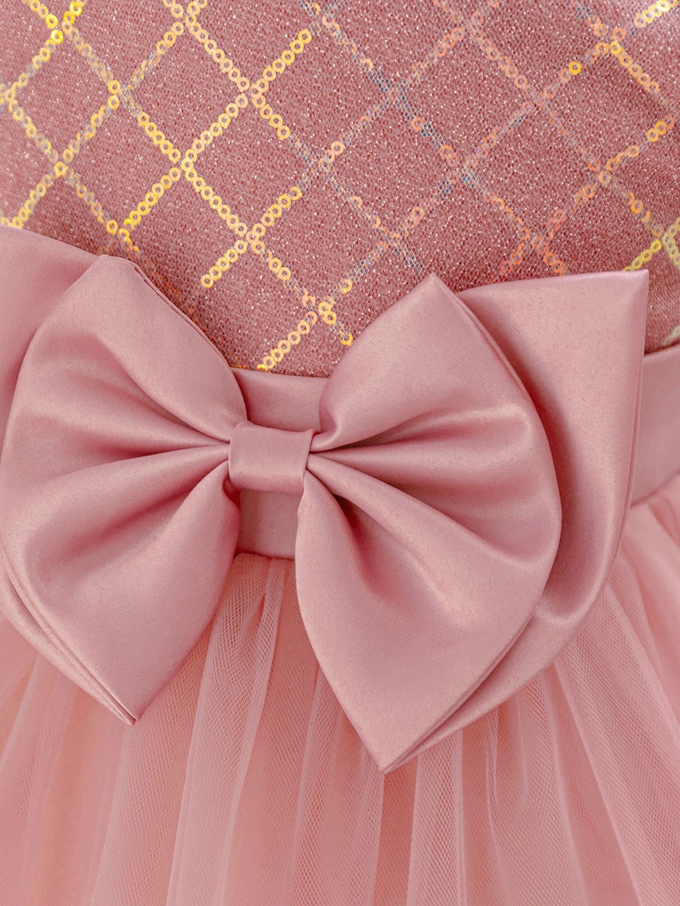 Princess Puffy Tulle Dress for Girls – Bow & Sequin Ball Gown for Special Occasions