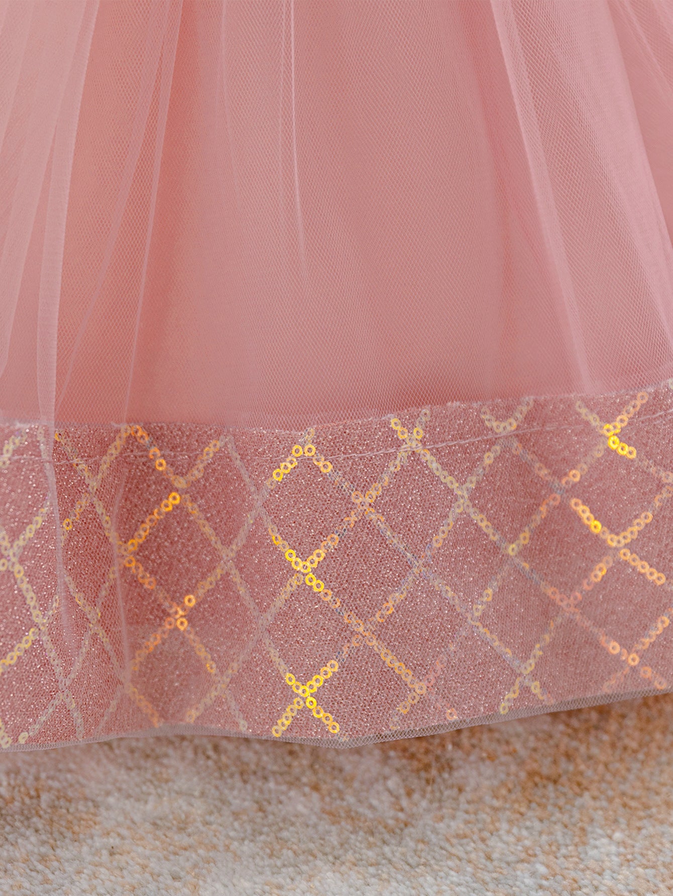 Princess Puffy Tulle Dress for Girls – Bow & Sequin Ball Gown for Special Occasions