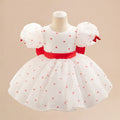 Princess Puffy Tulle Floral Dress with Bow for Toddler Girls