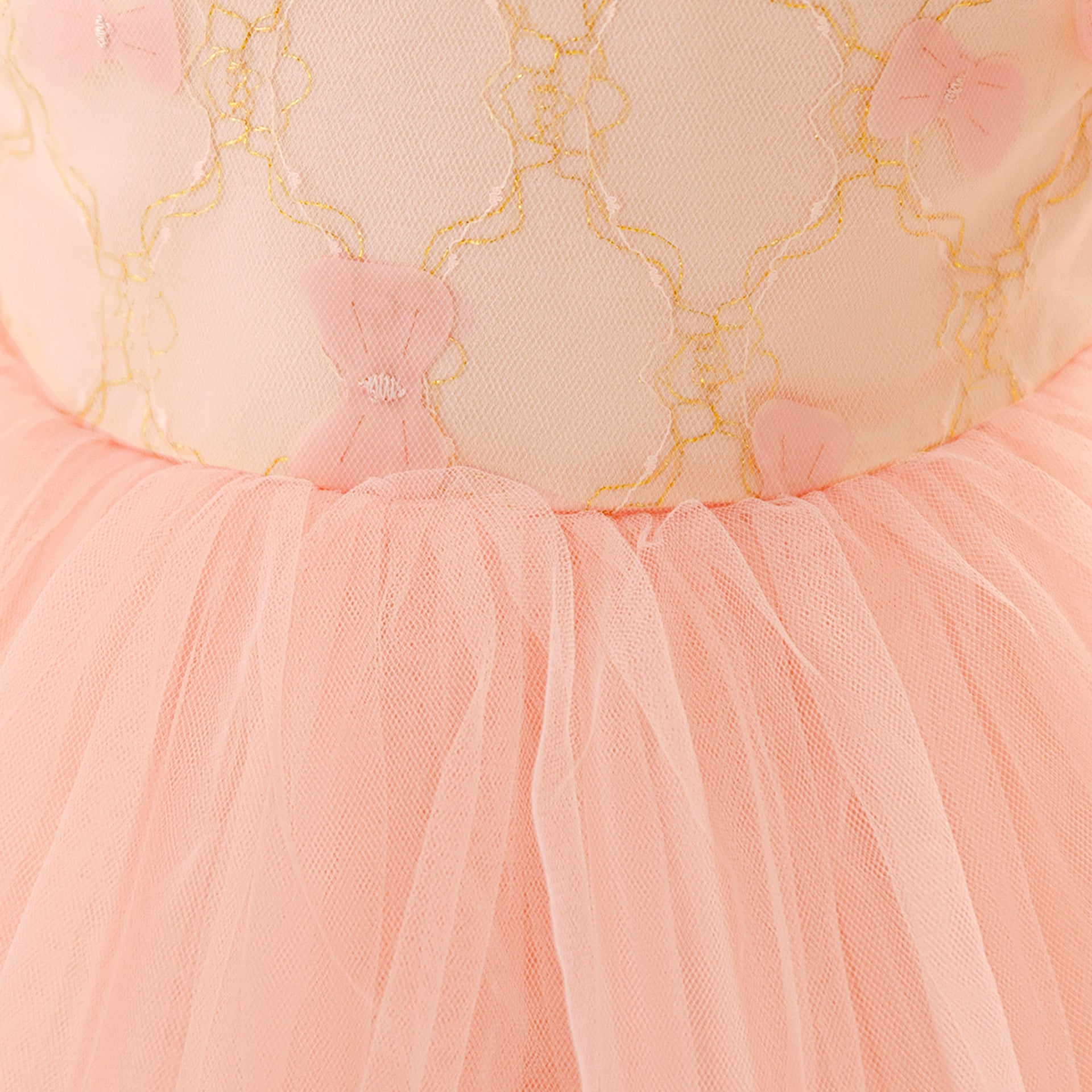 Light Pink Puffy Tulle Princess Dress for Toddlers – Ball Gown with Lace & Tiered Skirt
