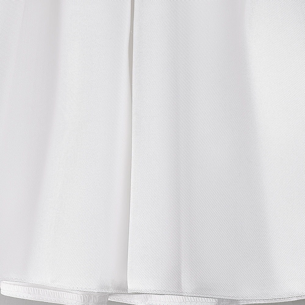 Princess Satin Puff Sleeve Flower Girl Dress - Tea Length White Party & Wedding Gown for Kids