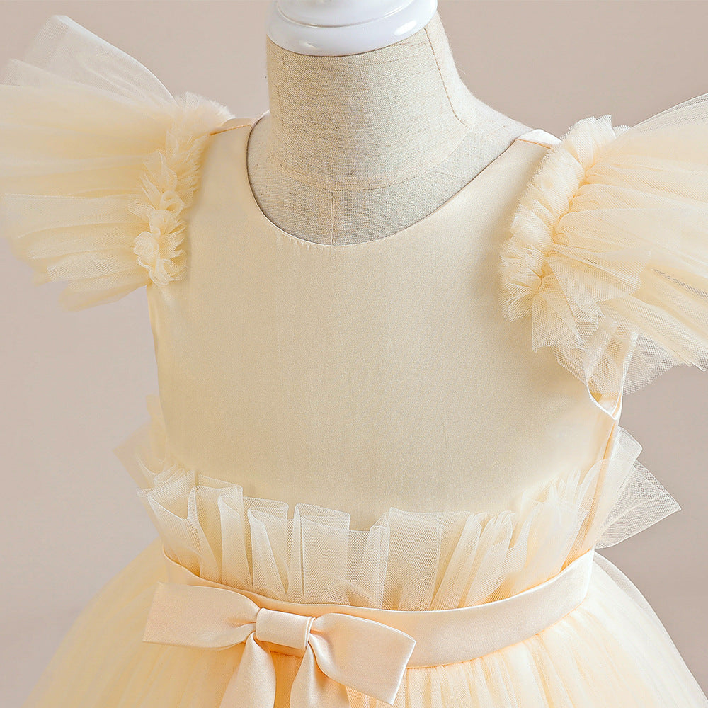 Princess Tulle Tea Length Flower Girl Dress – Fairytale Kids Party & Wedding Gown