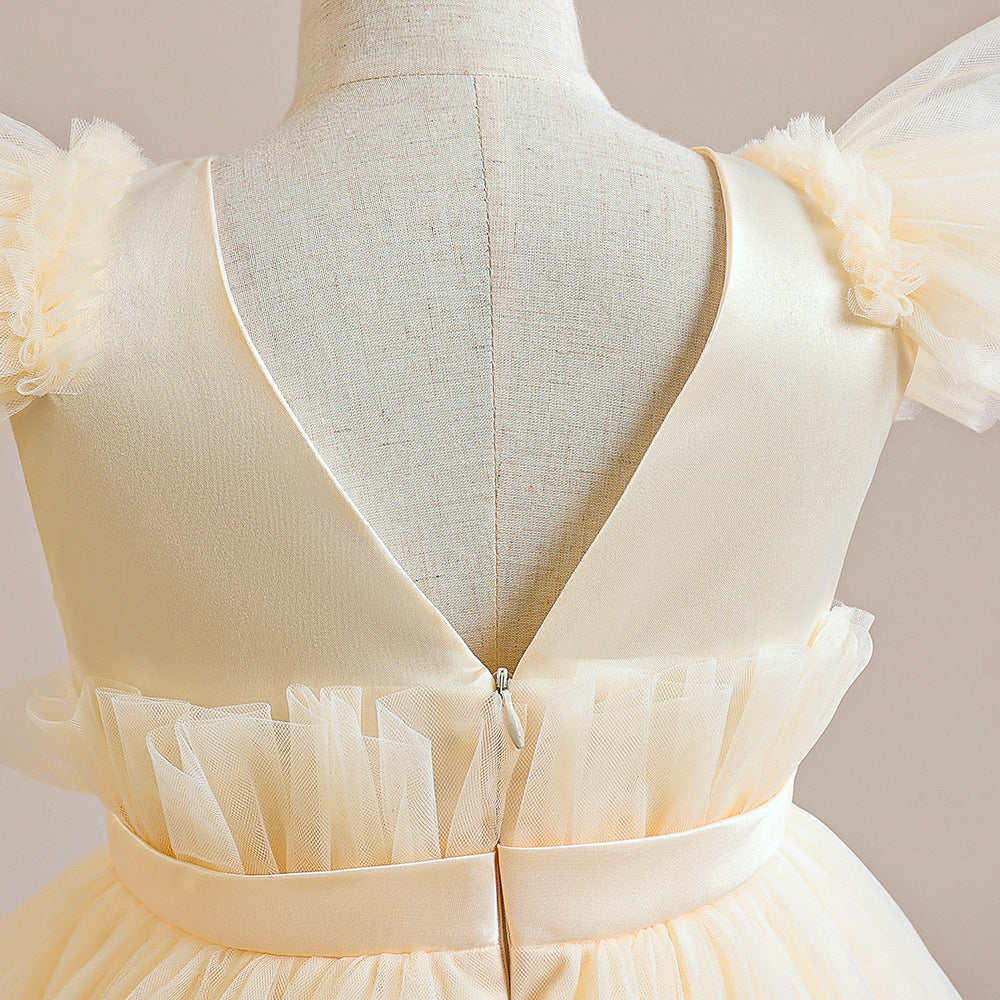 Princess Tulle Tea Length Flower Girl Dress – Fairytale Kids Party & Wedding Gown