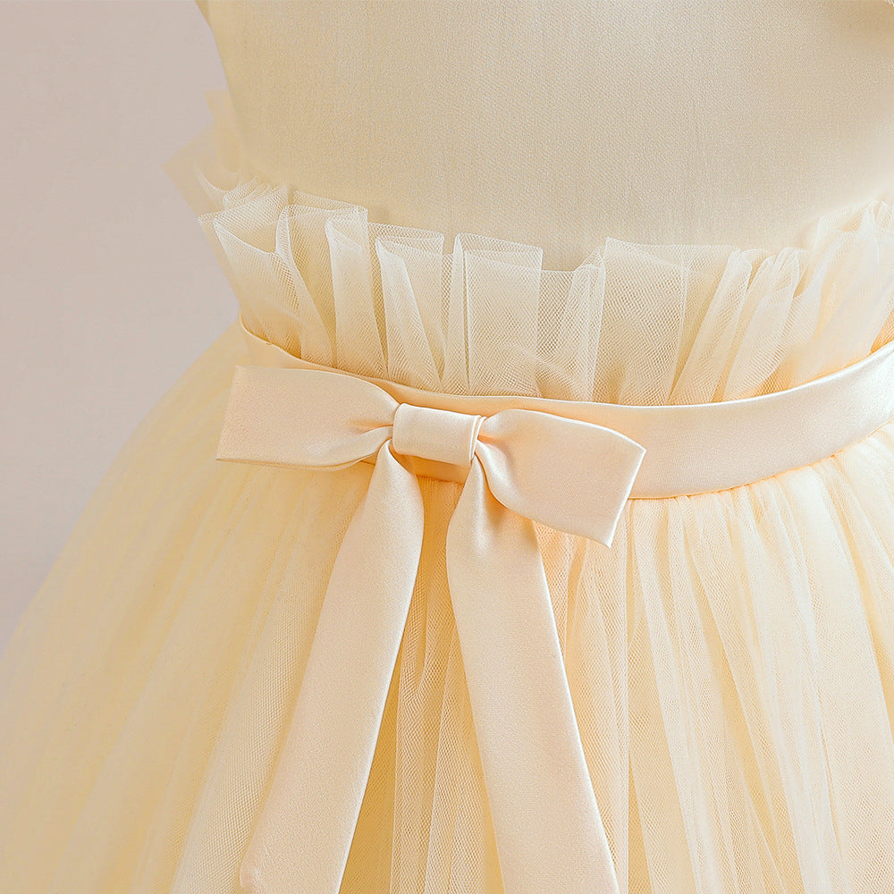 Princess Tulle Tea Length Flower Girl Dress – Fairytale Kids Party & Wedding Gown