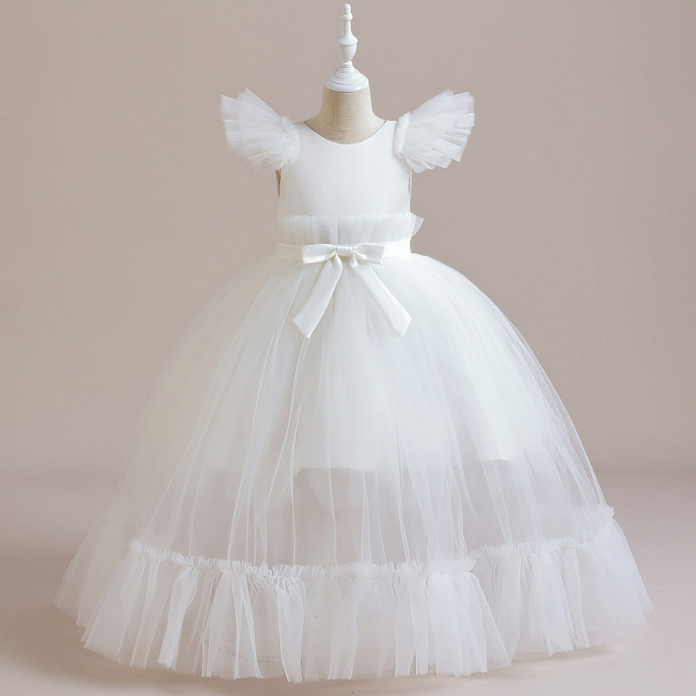 Princess Tulle Tea Length Flower Girl Dress – Fairytale Kids Party & Wedding Gown
