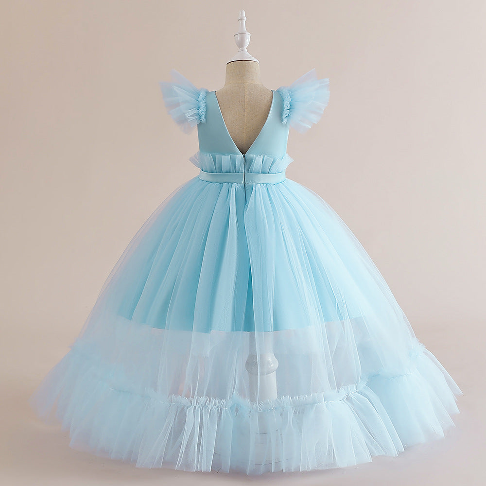 Princess Tulle Tea Length Flower Girl Dress – Fairytale Kids Party & Wedding Gown