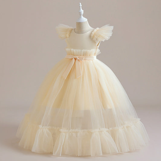 Princess Tulle Tea Length Flower Girl Dress – Fairytale Kids Party & Wedding Gown