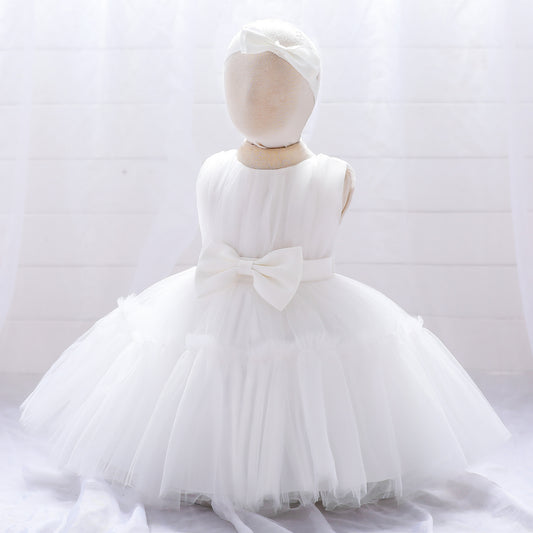 Puffy Baby Tulle Ball Gown for Special Occasions – Princess Dress with Bowknot