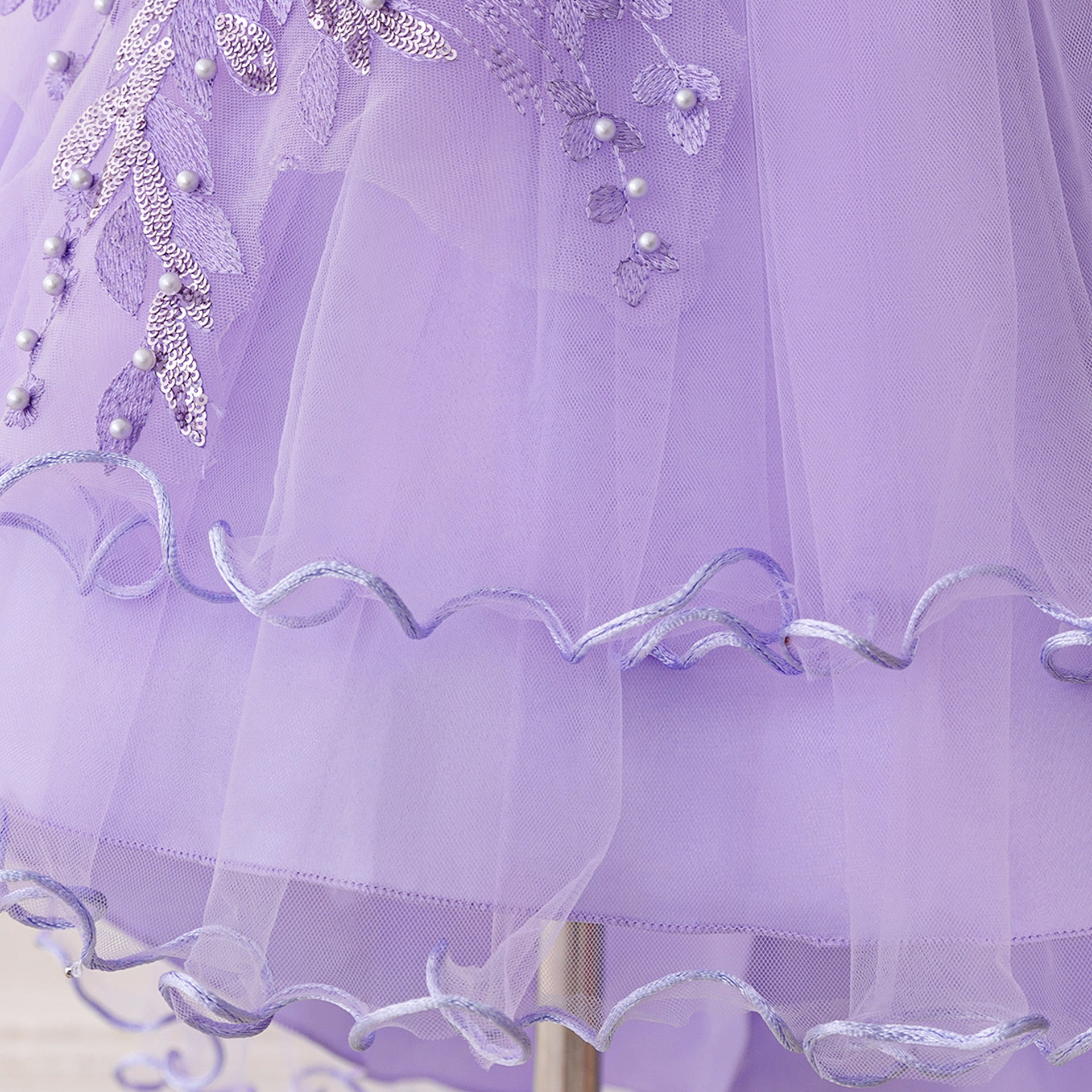 Puffy High-Low Princess Dress for Girls | Off Shoulder Mesh Gown Ages 3-12
