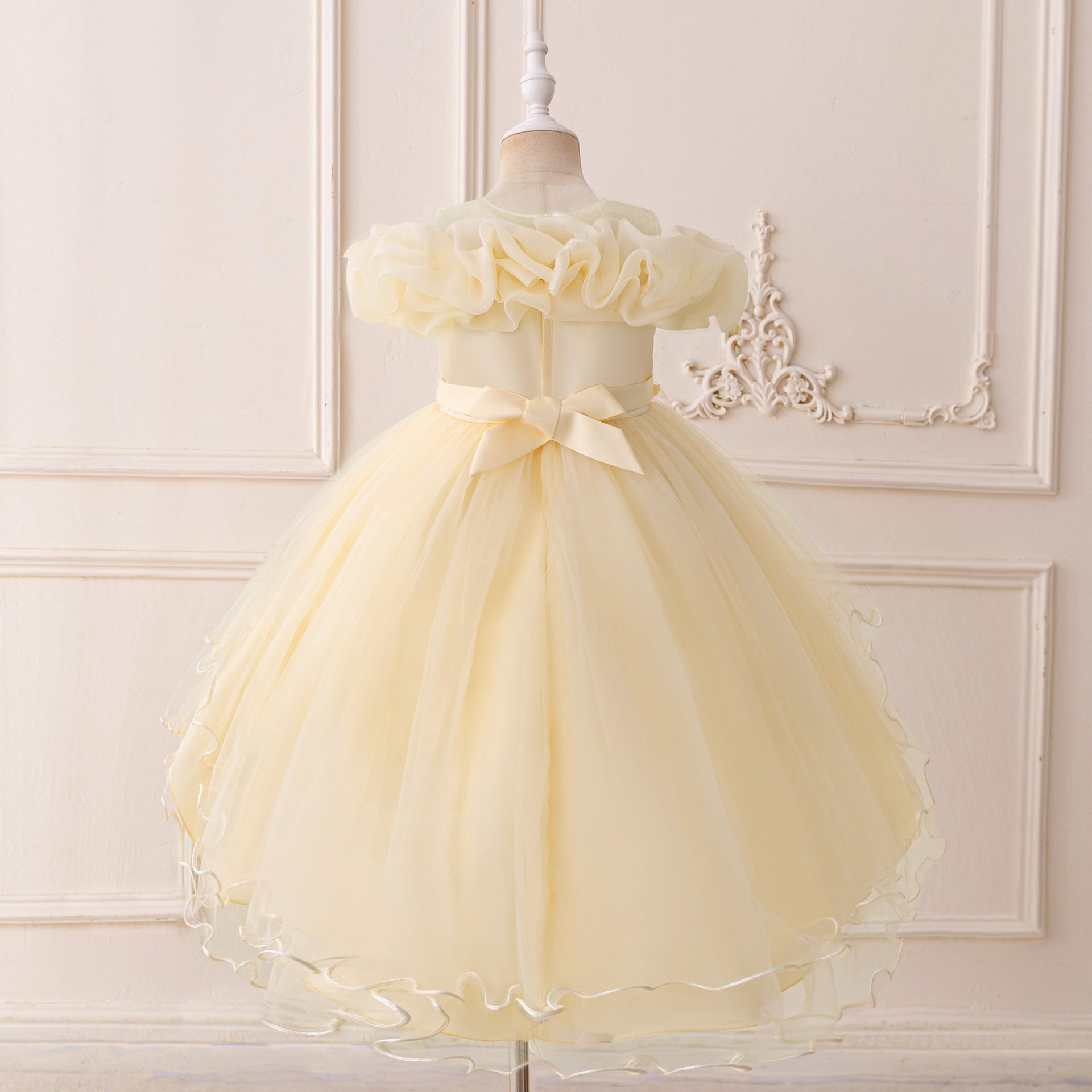 Puffy High-Low Princess Dress for Girls | Off Shoulder Mesh Gown Ages 3-12