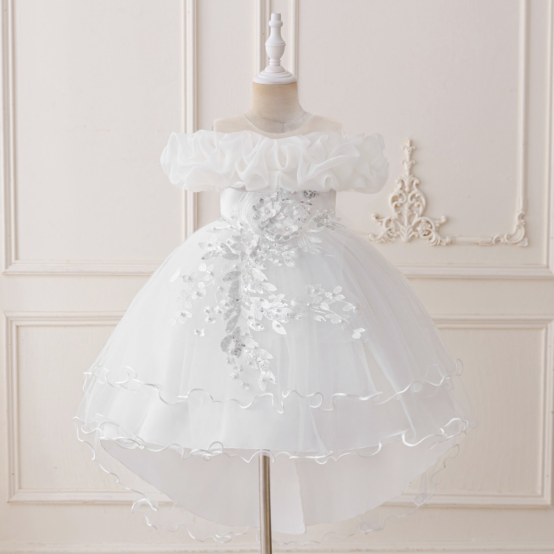 Frocklet Puffy High-Low Princess Dress for Girls | Off Shoulder Mesh Gown Ages 3-12 41