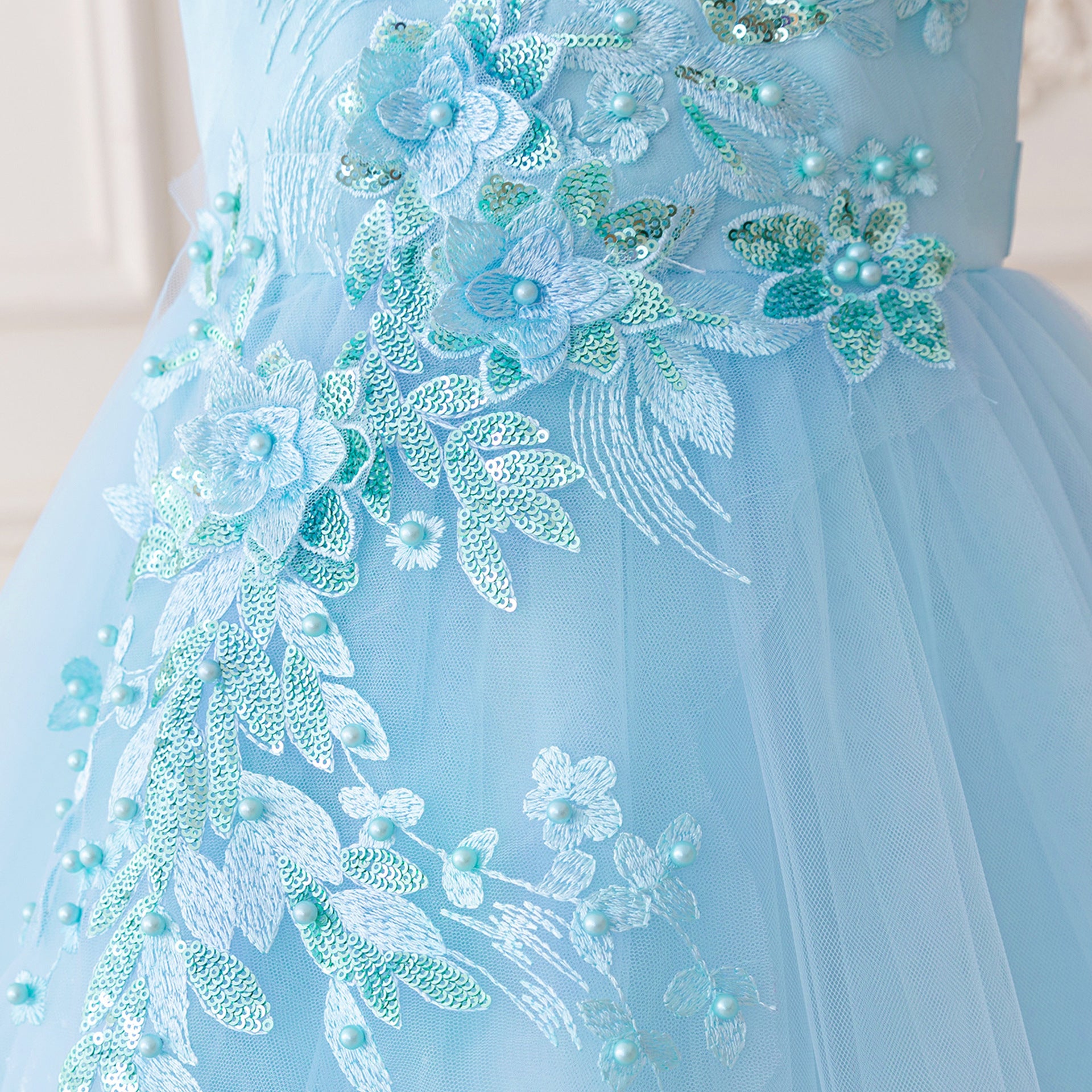 Puffy High-Low Princess Dress for Girls | Off Shoulder Mesh Gown Ages 3-12
