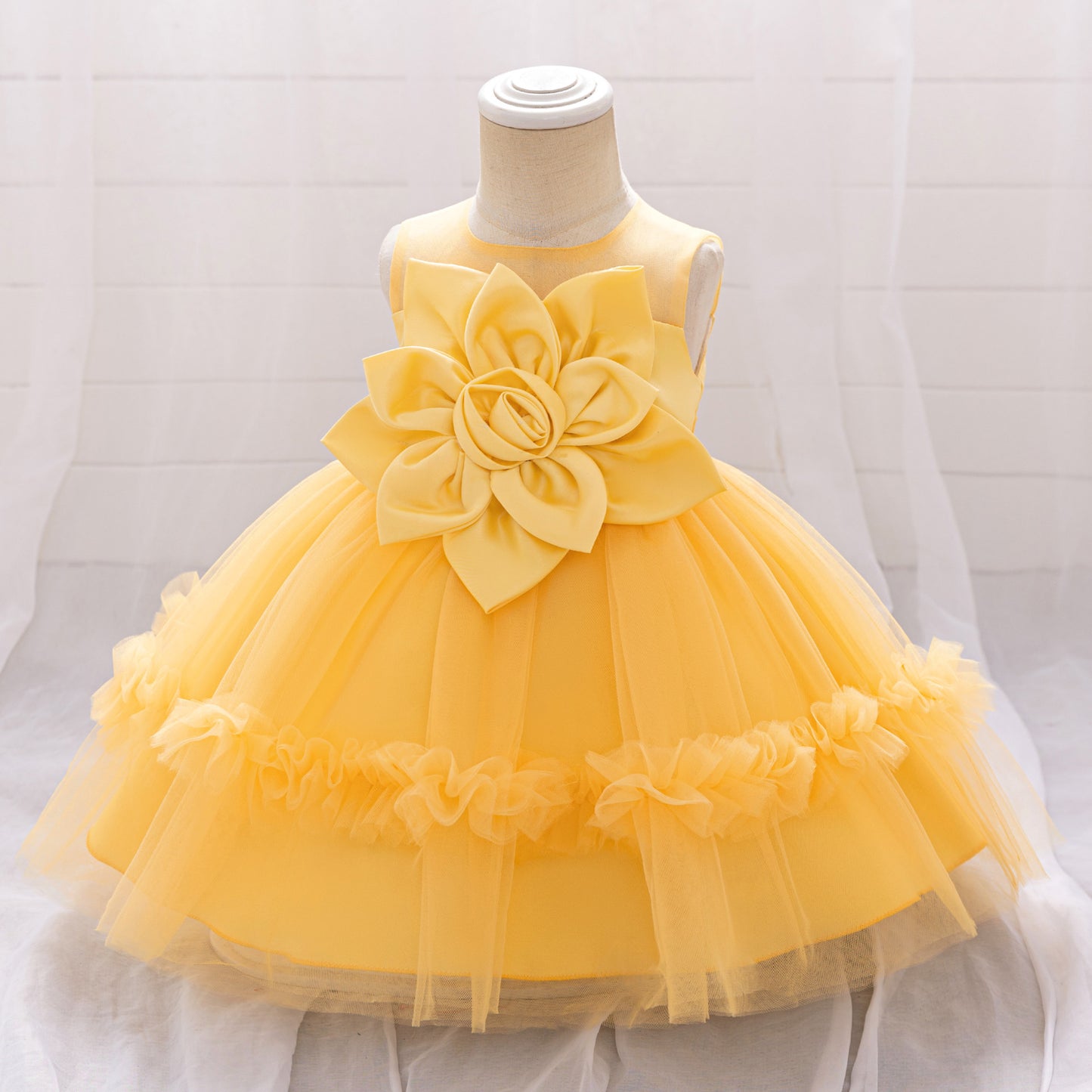 Puffy Mesh Princess Ball Gown Dress for Girls 9 Months–4 Years