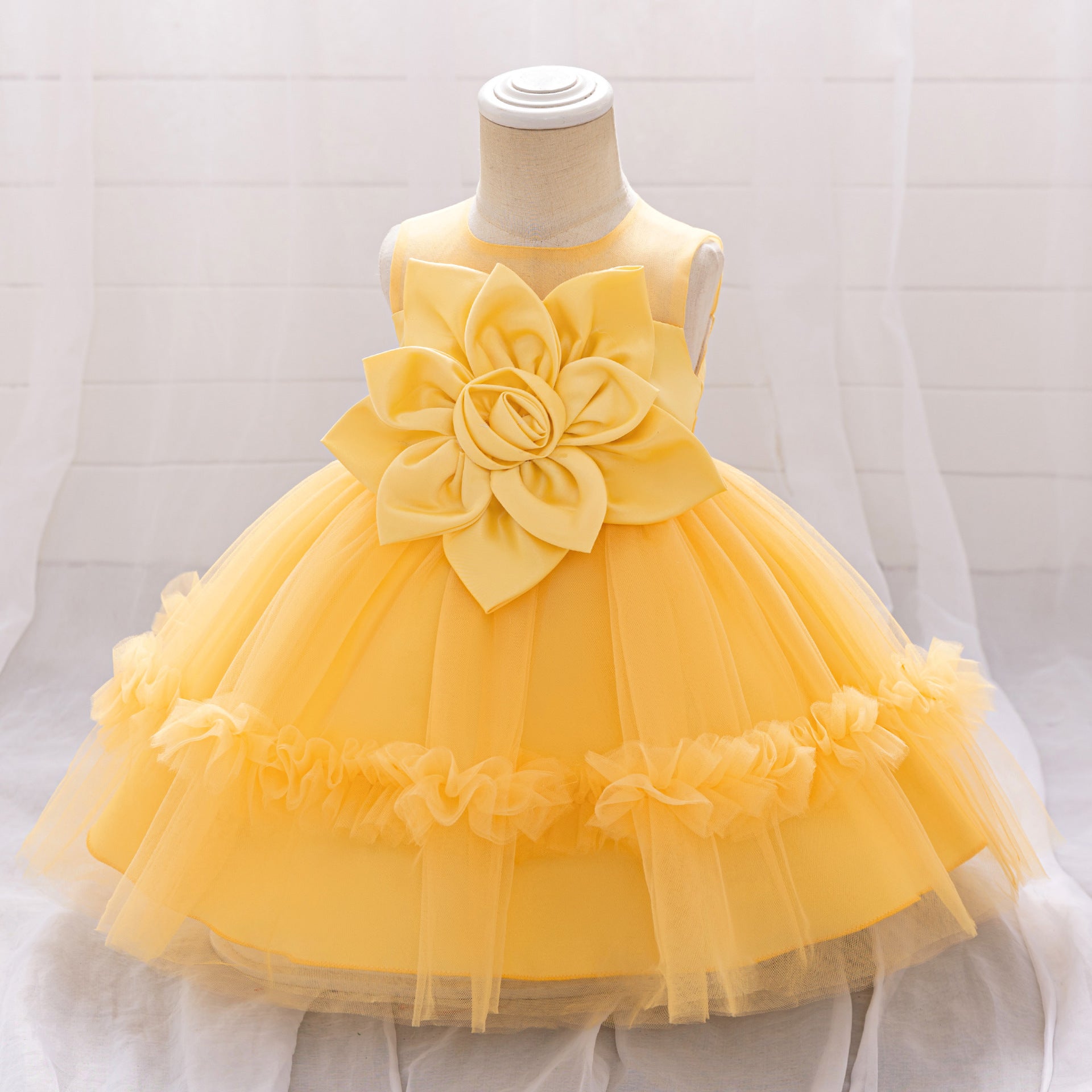Puffy Mesh Princess Ball Gown Dress for Girls 9 Months–4 Years