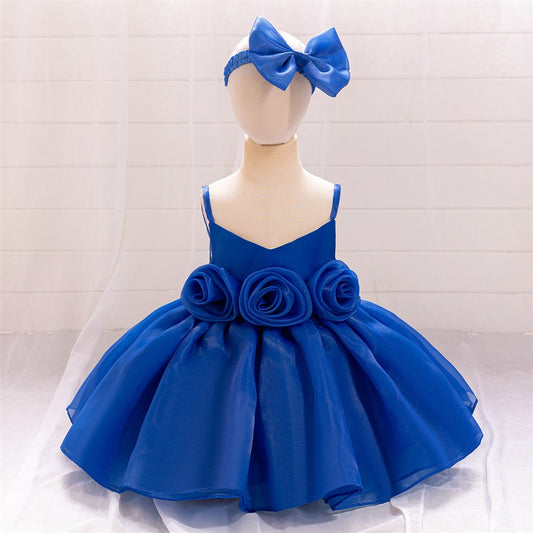 Cute Off-Shoulder Puffy Mesh Baby Ball Gown Dress for Special Occasions