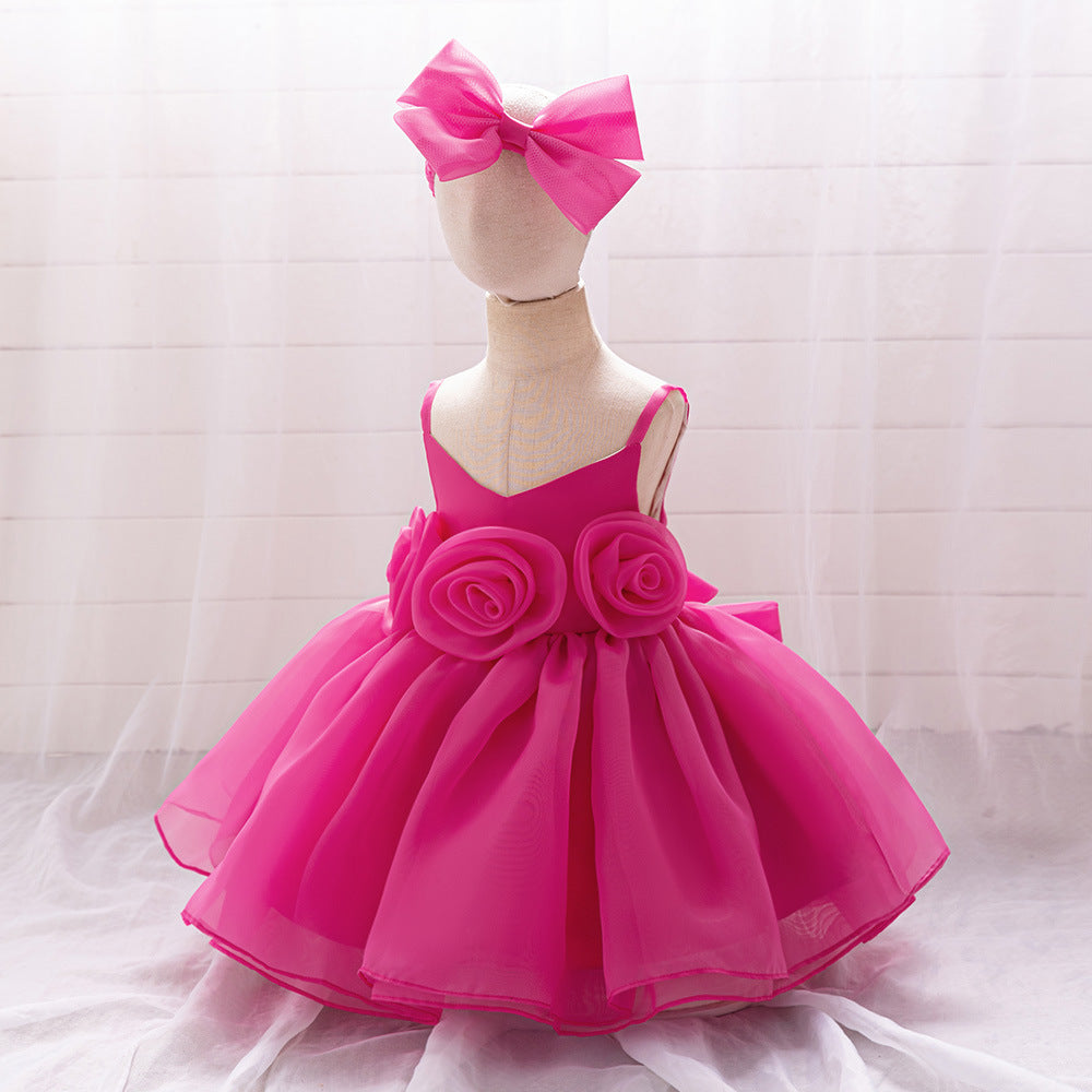 Cute Off-Shoulder Puffy Mesh Baby Ball Gown Dress for Special Occasions
