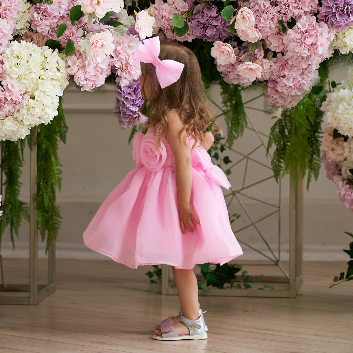 Cute Off-Shoulder Puffy Mesh Baby Ball Gown Dress for Special Occasions