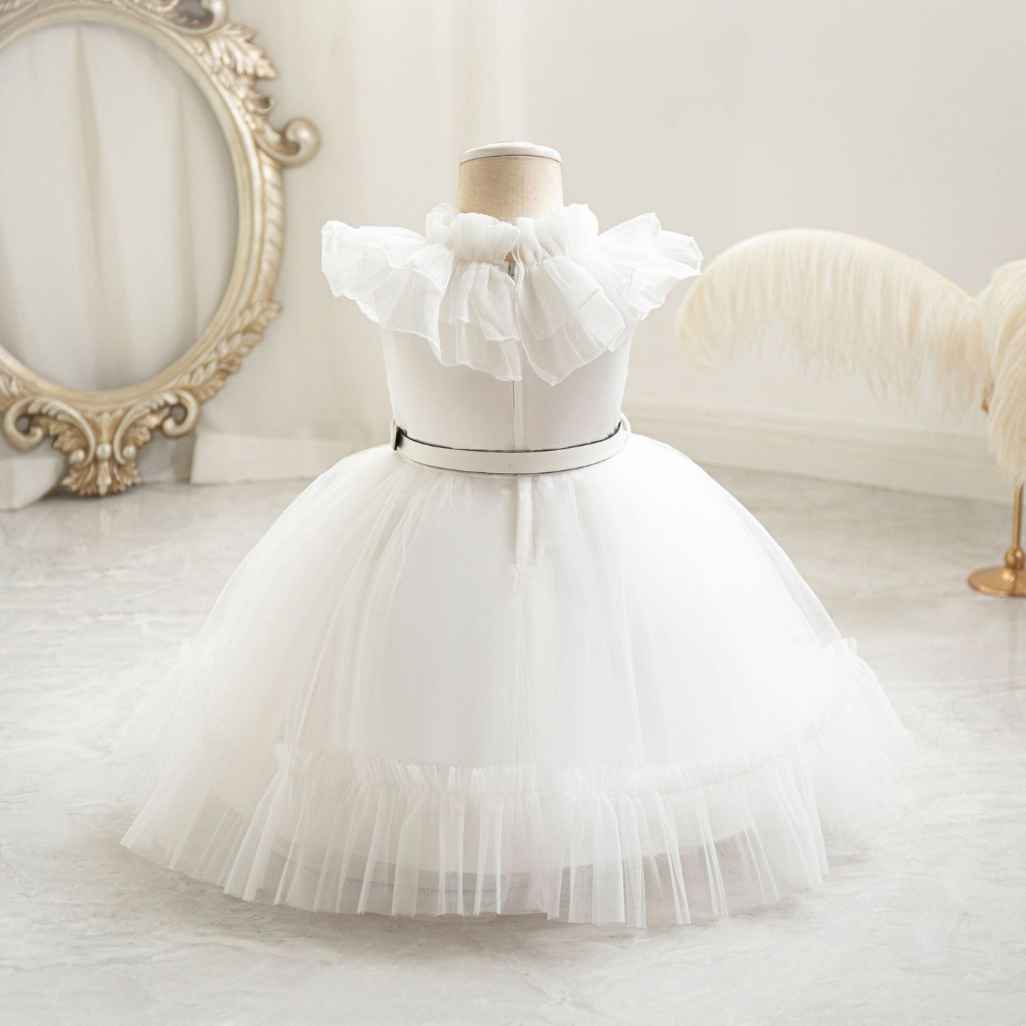 Cute Puffy Mesh Ball Gown Dress for Girls | Tea-Length Princess Dress