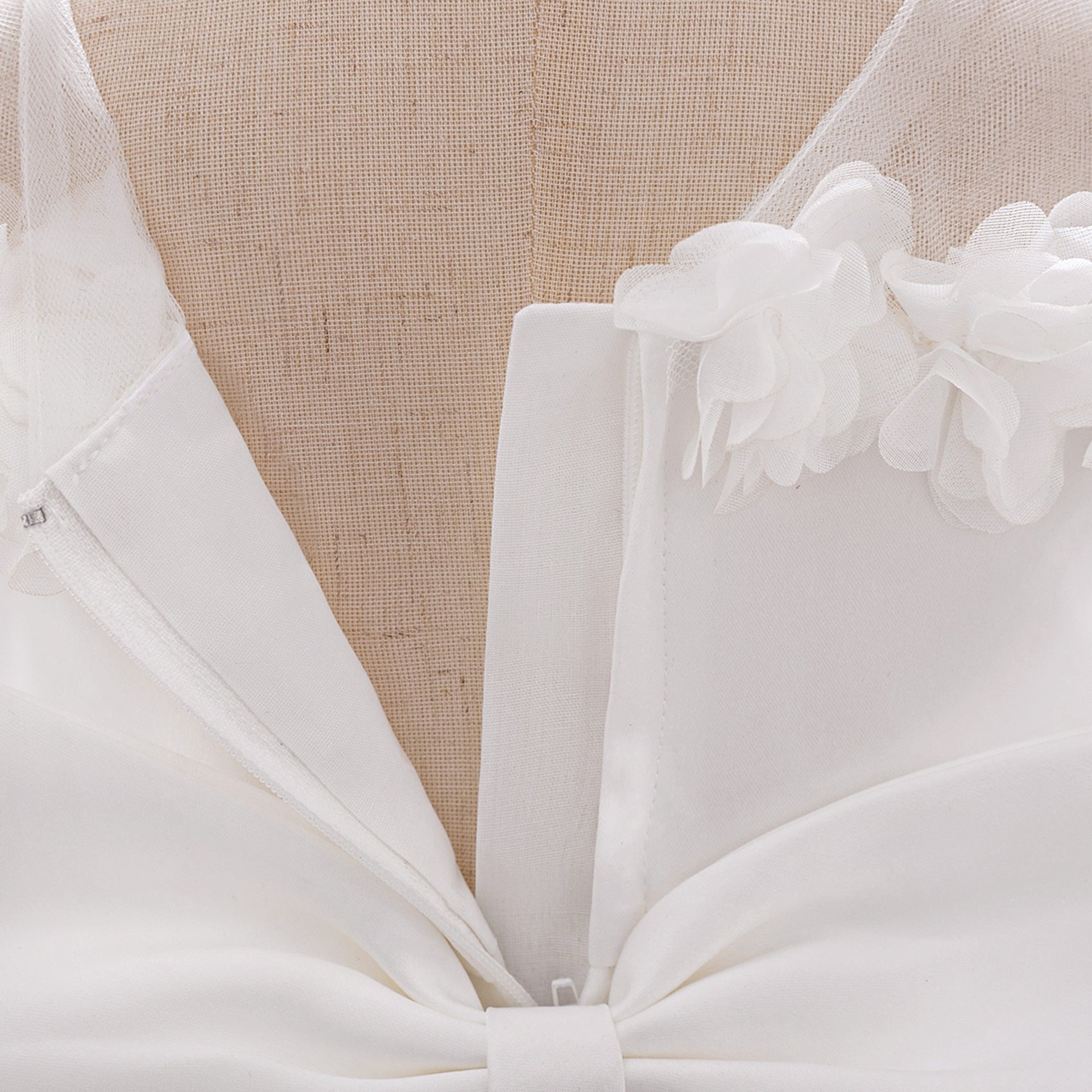Puffy Off-Shoulder Princess Dress for Girls | High-Low Mesh Flower Girl Gown