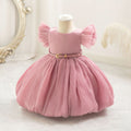 Puffy Princess Ball Gown for Toddlers - Pleated Tea Length Dress