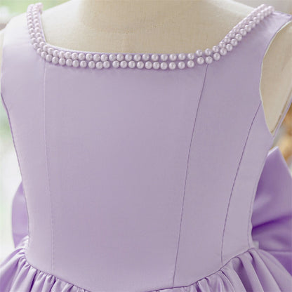 Frocklet Puffy Bowknot Satin Flower Girl Dress – Princess Ball Gown for Kids 42