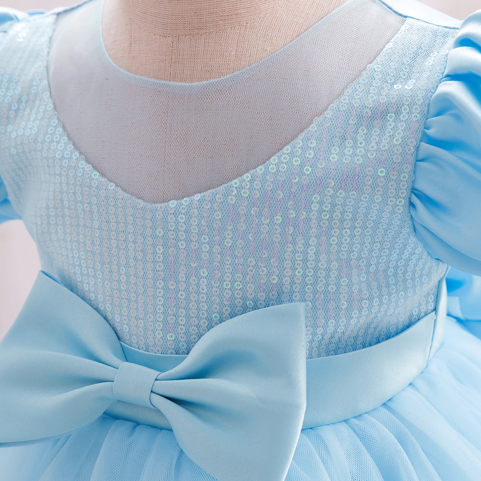 Cute Puffy Princess Dress for Toddlers – Sequin Tulle Ball Gown
