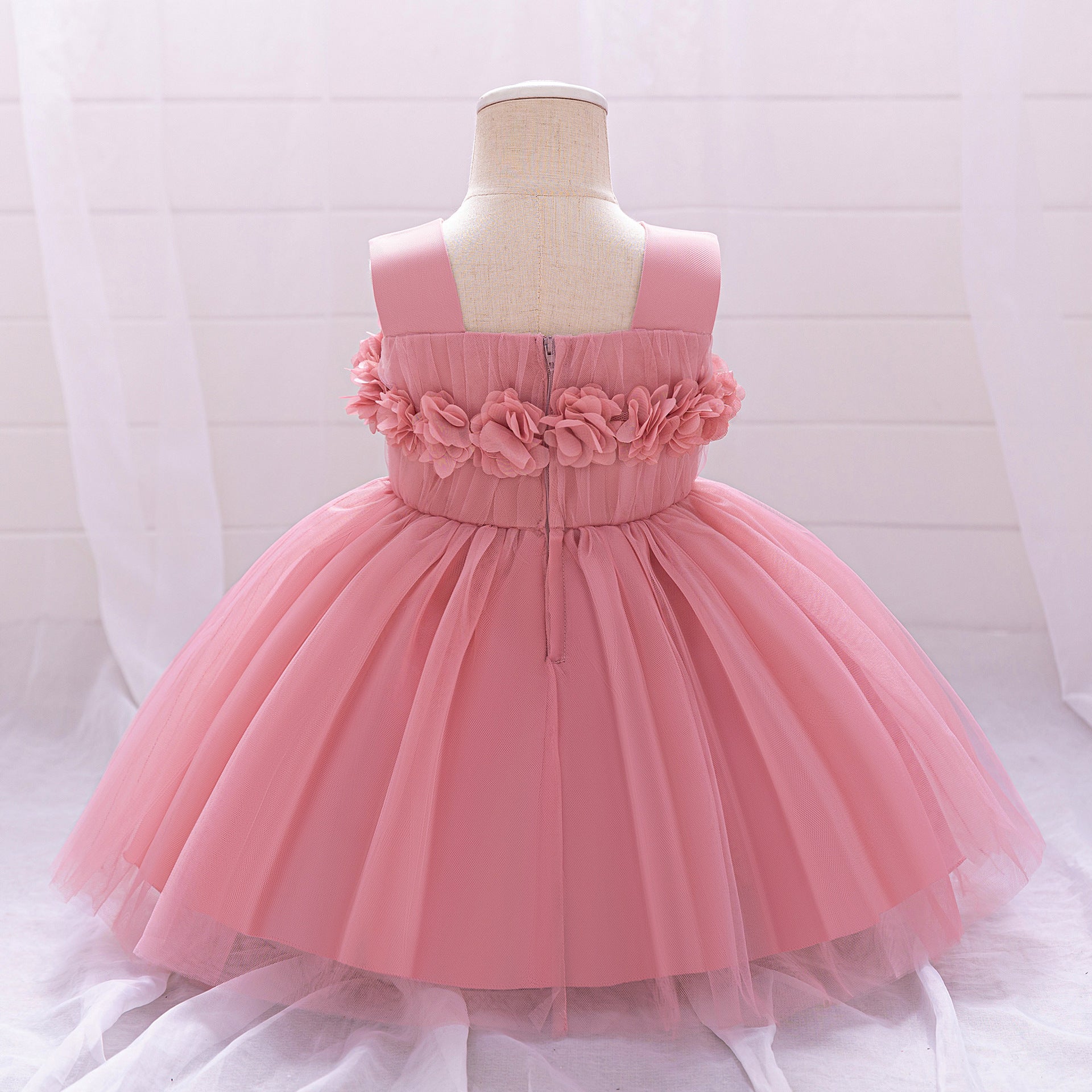 Cute Puffy Tulle Ball Gown Princess Dress for Toddlers - Square Neck Tea Length