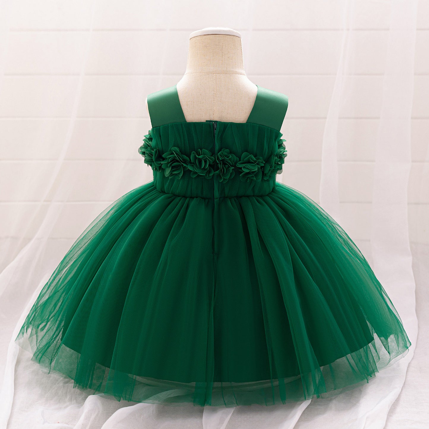 Cute Puffy Tulle Ball Gown Princess Dress for Toddlers - Square Neck Tea Length