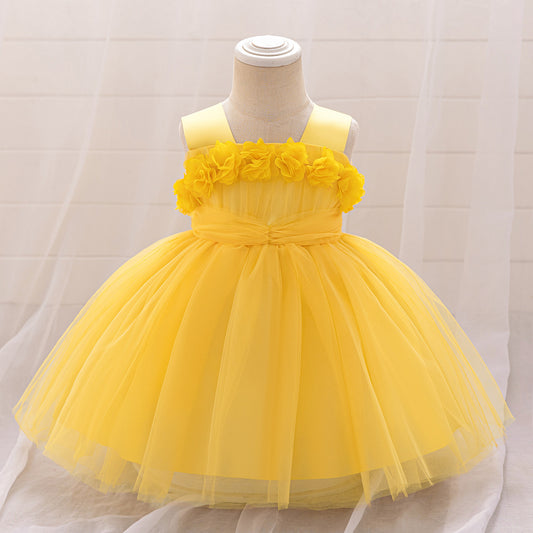 Cute Puffy Tulle Ball Gown Princess Dress for Toddlers - Square Neck Tea Length