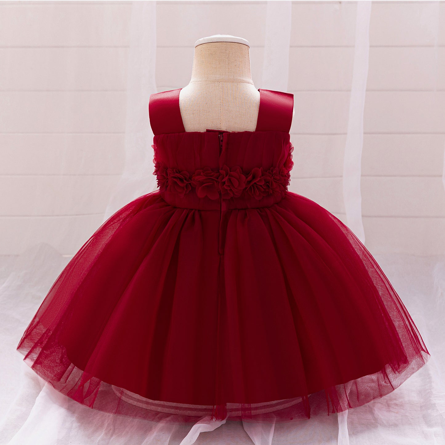 Cute Puffy Tulle Ball Gown Princess Dress for Toddlers - Square Neck Tea Length