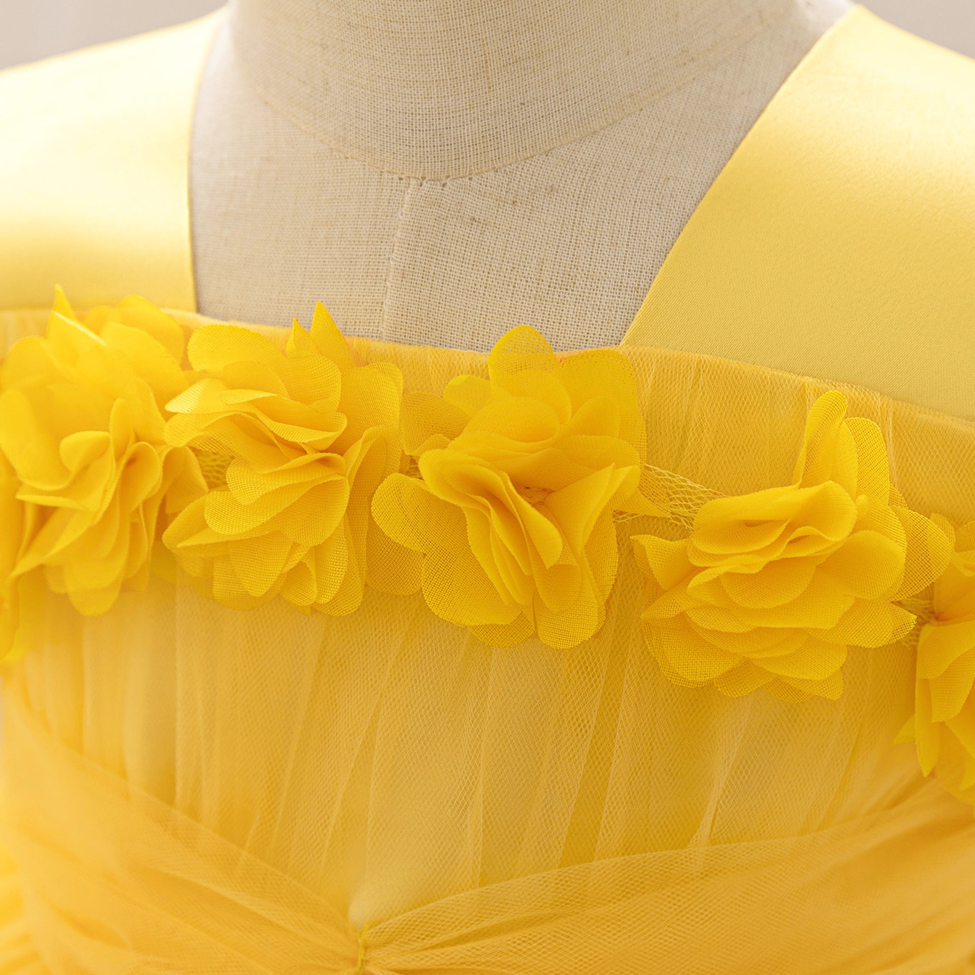 Cute Puffy Tulle Ball Gown Princess Dress for Toddlers - Square Neck Tea Length