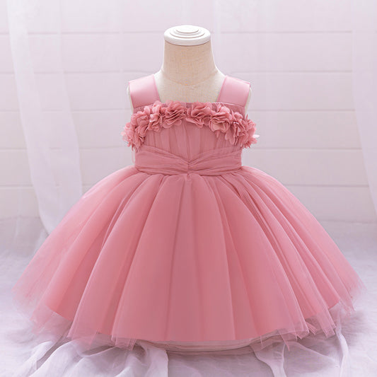 Cute Puffy Tulle Ball Gown Princess Dress for Toddlers - Square Neck Tea Length