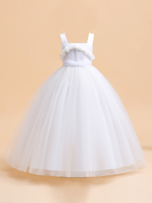 Puffy Tulle Princess Ball Gown for Girls - Flower Girl, Party & Formal Dress