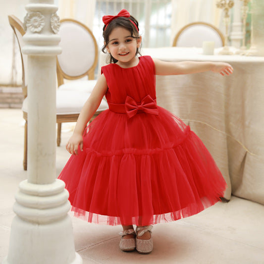 Puffy Tulle Toddler Princess Dress – Tea-Length Party & Flower Girl Gown