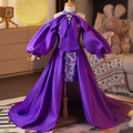 Purple Sequin High-Low A-Line Dress with Train for Girls