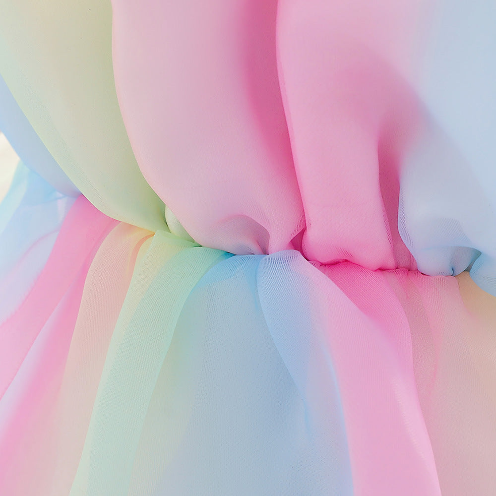 Cute Rainbow Ruffle Tutu Dress for Baby Girls - Party & Holiday Outfit