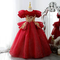 Red Sequin A-line Maxi Dress for Girls