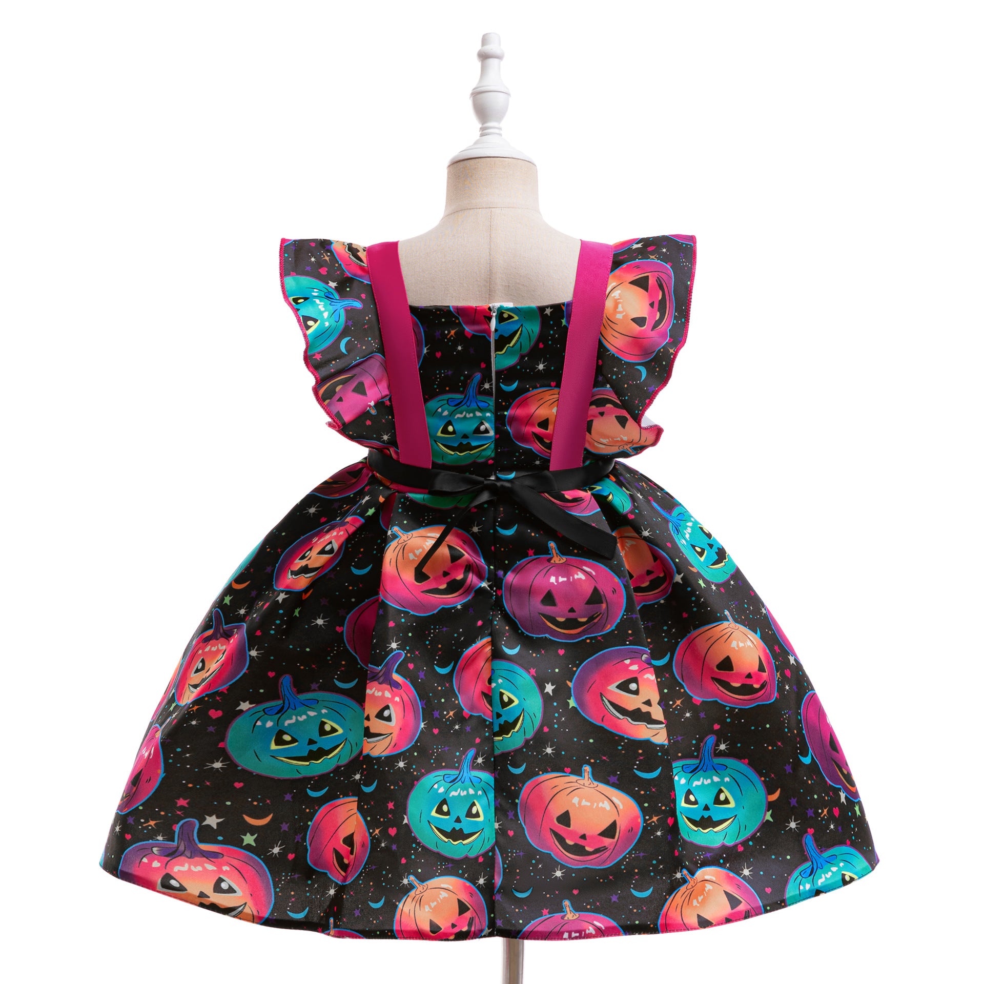 Cute Rose Red Pumpkin Princess Dress for Girls | Puffy Ball Gown Costume
