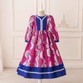 Rose Red Floral Maxi Dress for Girls