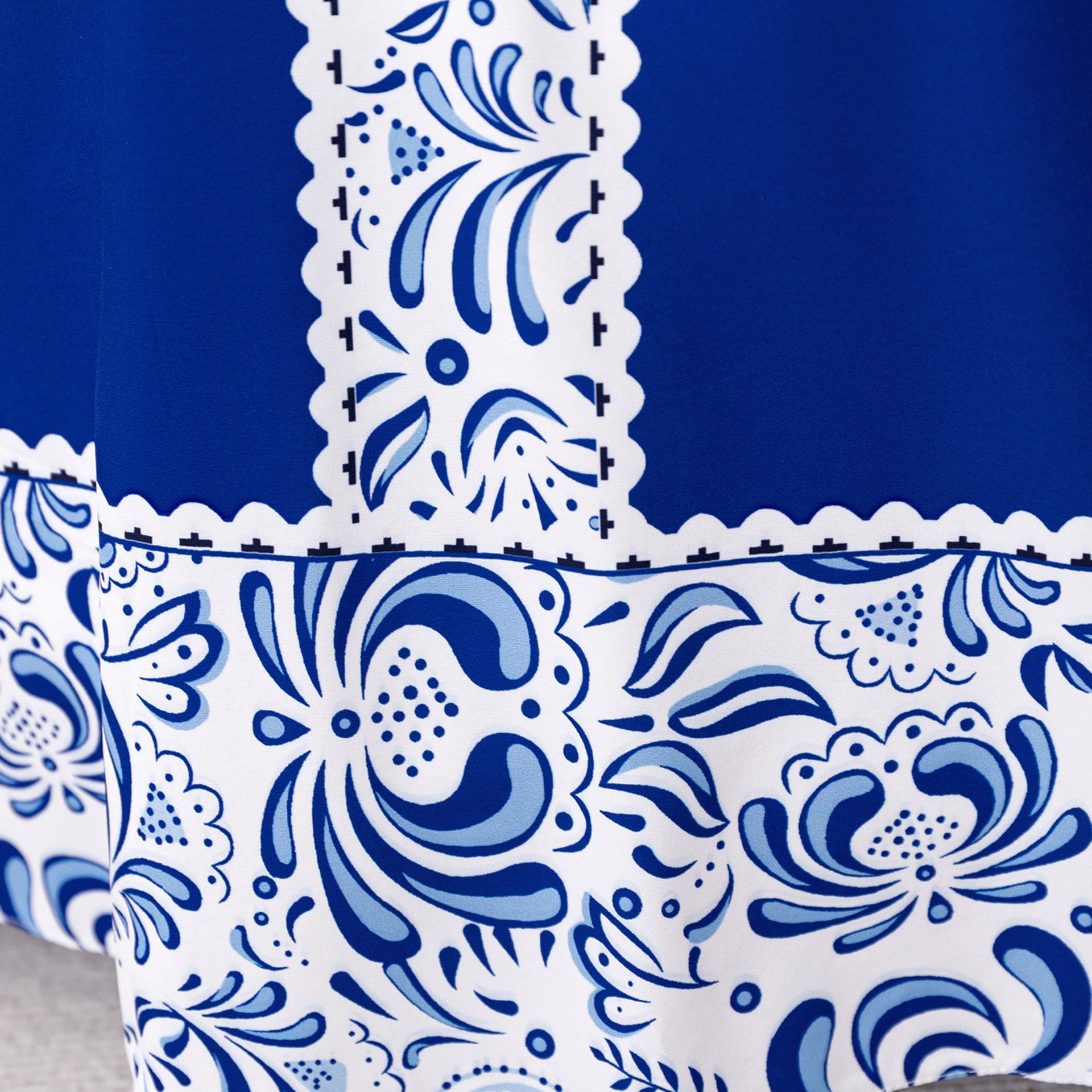 Royal Blue Floral Print Maxi Princess Dress for Girls Aged 3-8 | Elegant Flower Girl & Party Gown