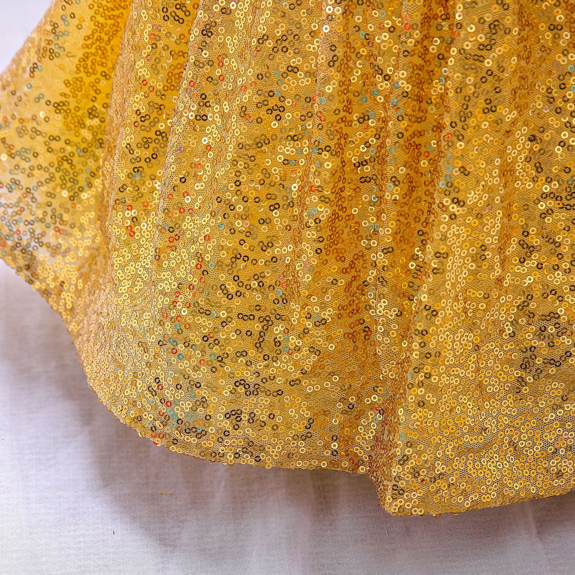 Sequin A-Line Flower Girl Dress with Bow & Ruffle – Tea Length Special Occasion Outfits