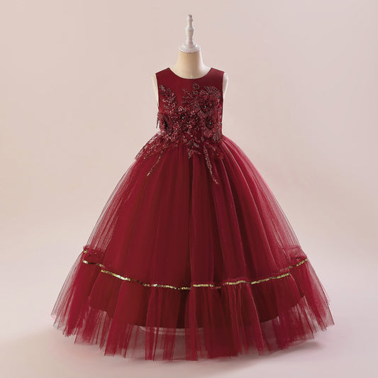 Cute Sequin Tiered Maxi Dress for Girls | Formal Princess Party Dress