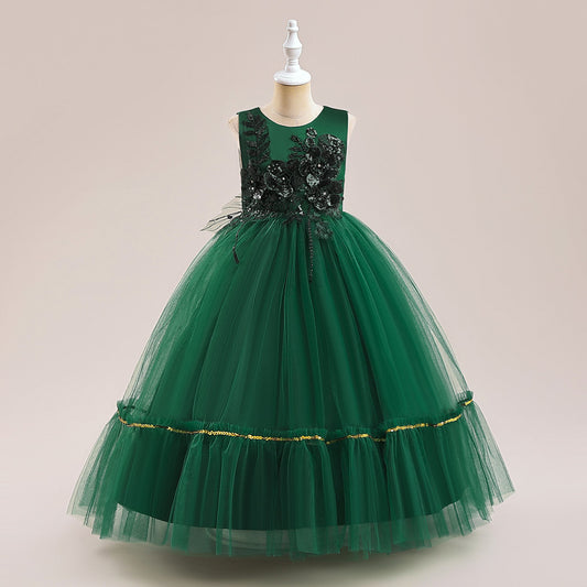 Cute Sequin Tiered Maxi Dress for Girls | Formal Princess Party Dress